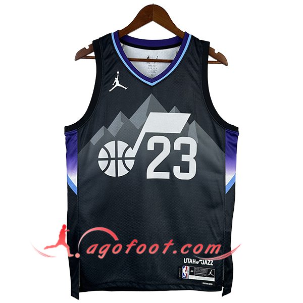 Maillot Utah Jazz (MARKKANEN #23) 2025/26 Noir/Gris/Pourpre
