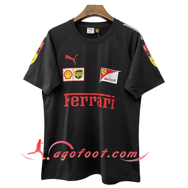 T-Shirt F1 Scuderia Ferrari Team Noir 2025