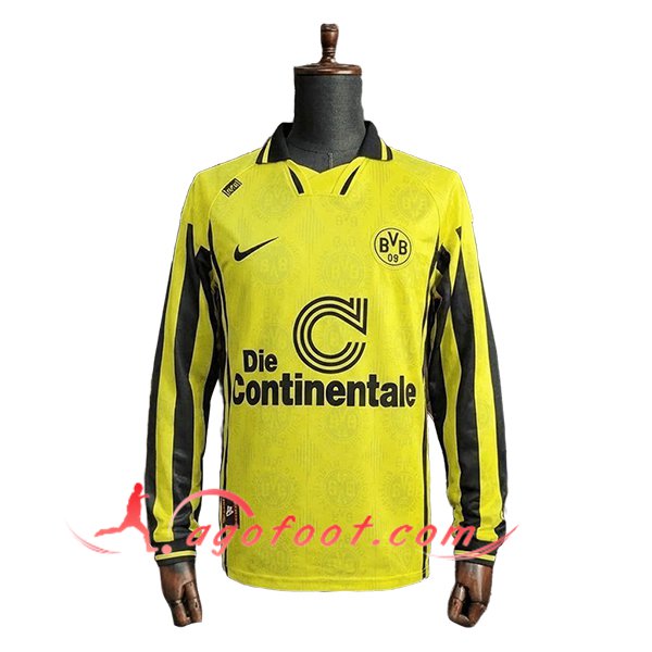 Maillot de Foot Dortmund BVB Retro Domicile Manches Longues 1996/1997