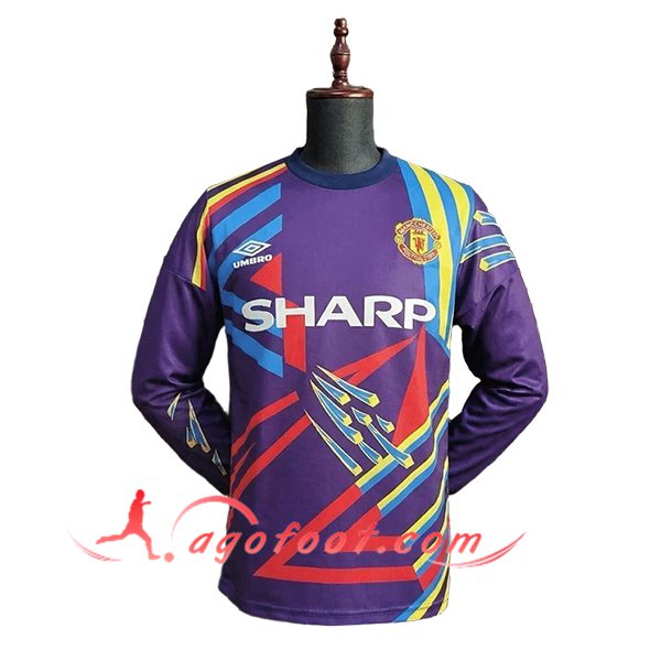 Maillot de Foot Manchester United Retro Gardien De But Pourpre 1992/1993