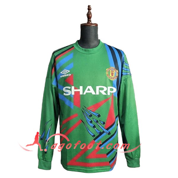 Maillot de Foot Manchester United Retro Gardien De But Vert 1992/1993