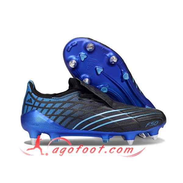 Adidas Chaussures de Foot F50 Elite SG3 Noir/Bleu