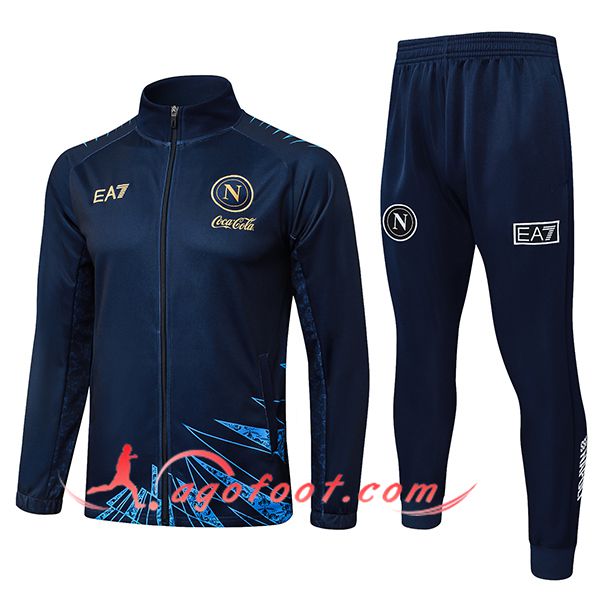 Ensemble Survetement de Foot Veste SSC Naples Bleu Royal 2025/2026