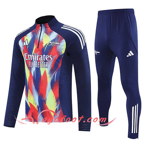 Ensemble Survetement de Foot Arsenal Bleu/Rouge/Jaune 2025/2026