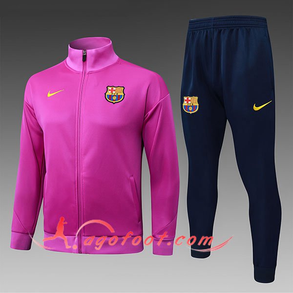Ensemble Survetement de Foot Veste FC Barcelone Enfant Pourpre 2025/2026