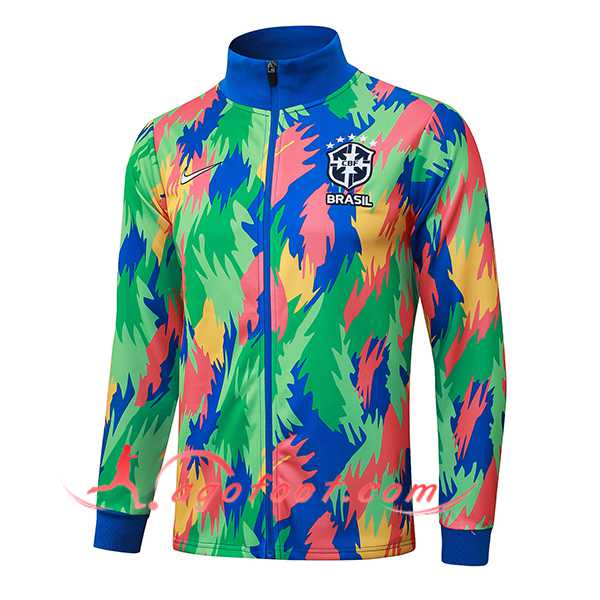Veste Foot Brésil Vert/Bleu/Orange 2025/2026