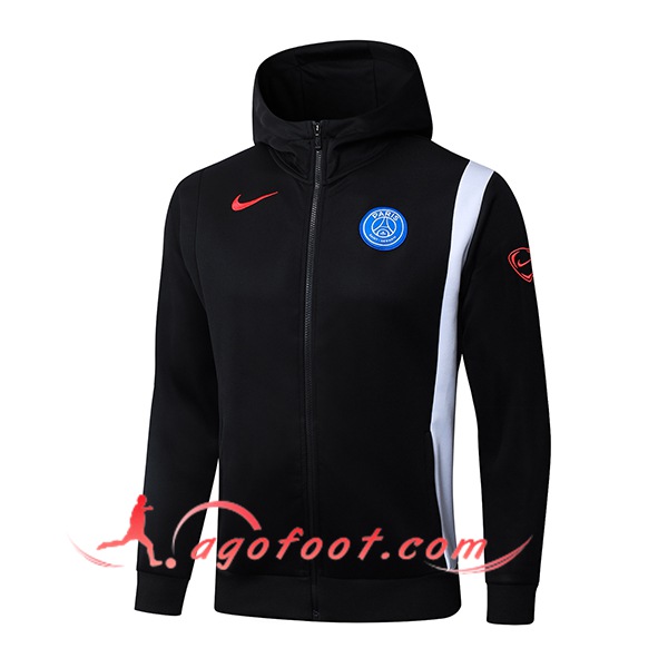 Veste A Capuche PSG Noir/Blanc 2025/2026