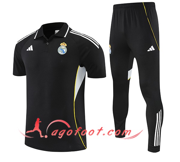 Ensemble Polo Foot Real Madrid Noir/Gris 2025/2026