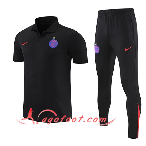 Ensemble Polo Foot PSG Noir 2025/2026