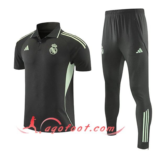 Ensemble Polo Foot Real Madrid Gris/Vert 2025/2026 -02