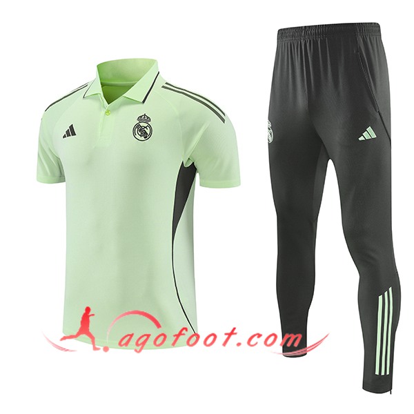Ensemble Polo Foot Real Madrid Vert/Gris 2025/2026