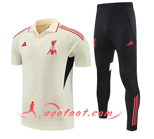 Ensemble Polo Foot FC Liverpool Beige/Rouge/Noir 2025/2026