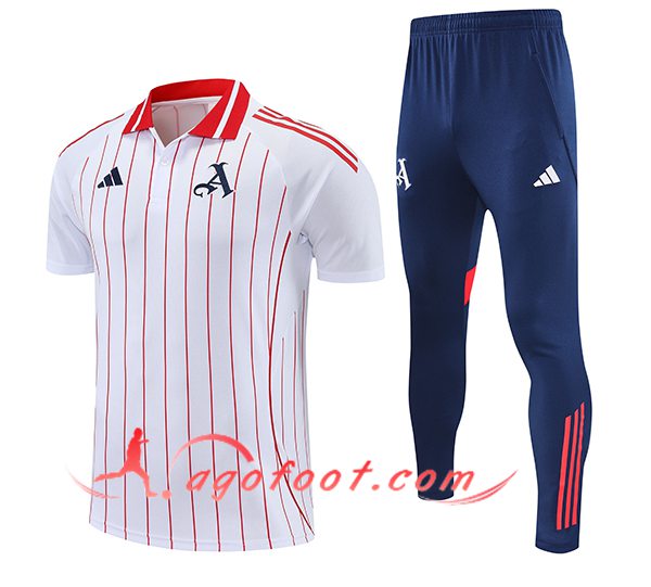 Ensemble Polo Foot Arsenal Blanc/Rouge 2025/2026