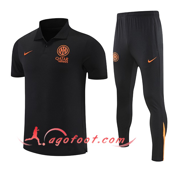 Ensemble Polo Foot Inter Milan Noir/Orange 2025/2026