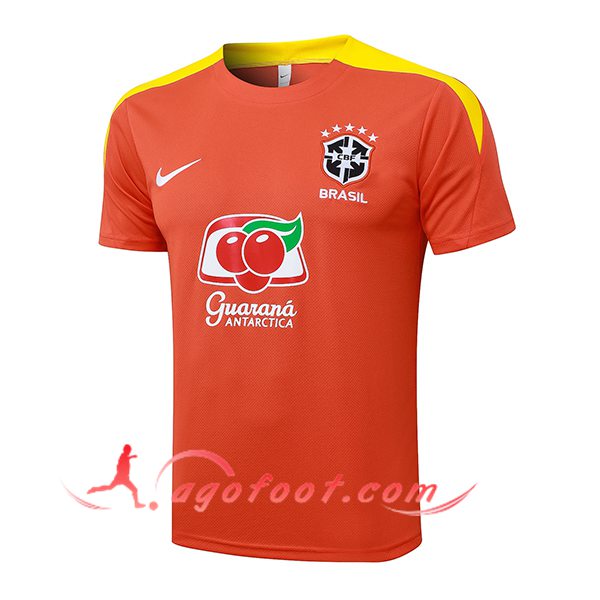 Training T-Shirt Brésil Orange/Jaune 2025/2026