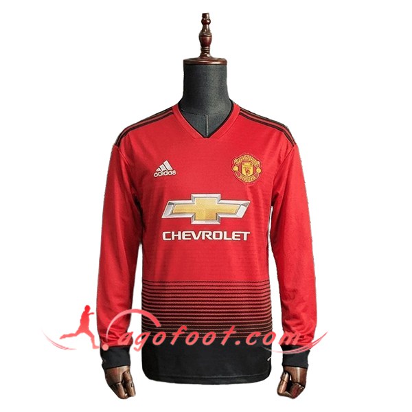 Maillot de Foot Manchester United Retro Domicile Manches Longues 2018/2019