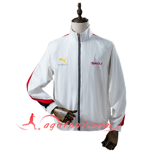 Coupe-Vent Milan AC Blanc/Rouge/Noir 2025/2026