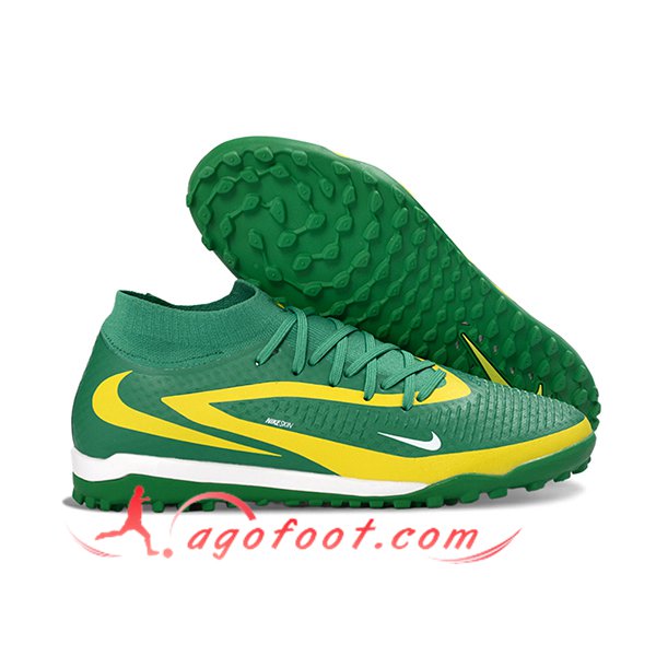 Nike Chaussures de Foot Phantom GX III Elite TF Vert/Jaune