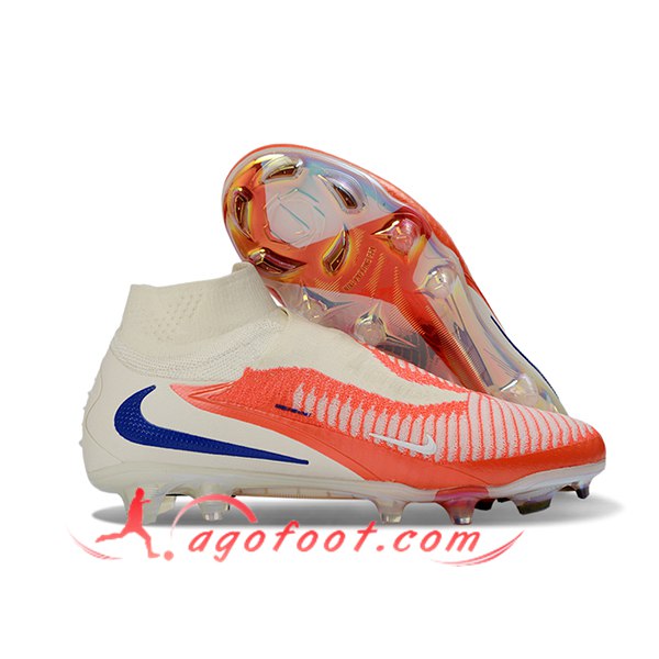 Nike Chaussures de Foot Phantom GX III Elite FG Beige/Orange/Bleu