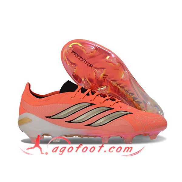 Adidas Chaussures de Foot 26 Predator Elite Tongue FG Orange/Jaune