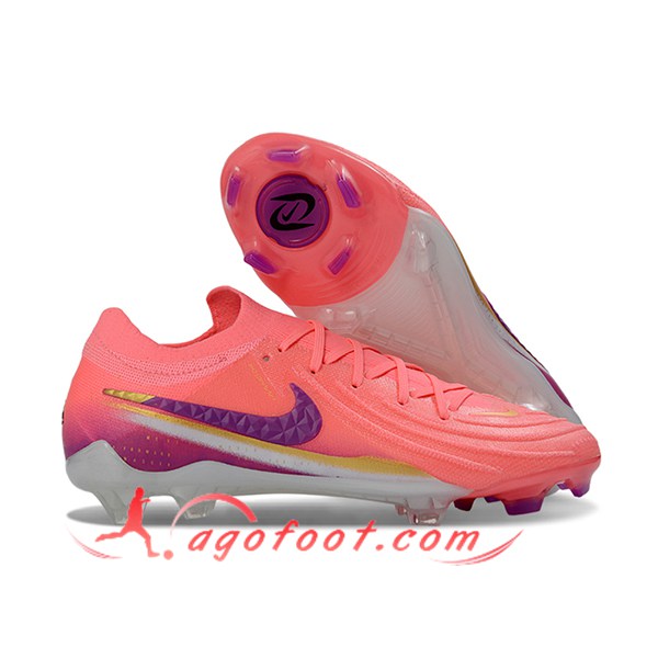 Nike Chaussures de Foot Phantom Luna Elite NU FG Rose/Pourpre
