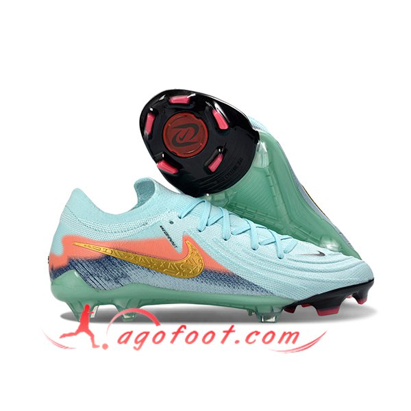 Nike Chaussures de Foot Phantom Luna Elite NU FG Vert/Blu/Rose
