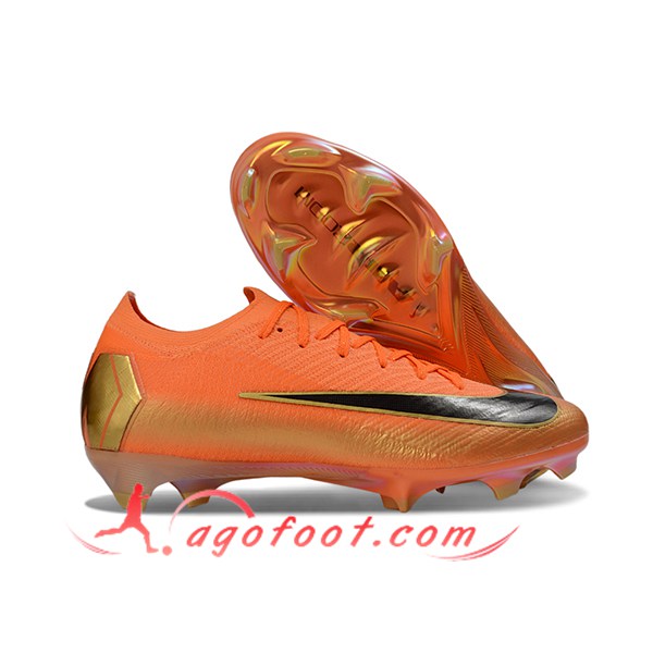 Nike Chaussures de Foot AIR Zoom Mercurial Vapor 16 Elite XXV FG Orange/Noir -03