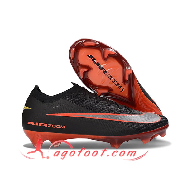 Nike Chaussures de Foot AIR Zoom Mercurial Vapor 16 Elite XXV FG Noir/Orange