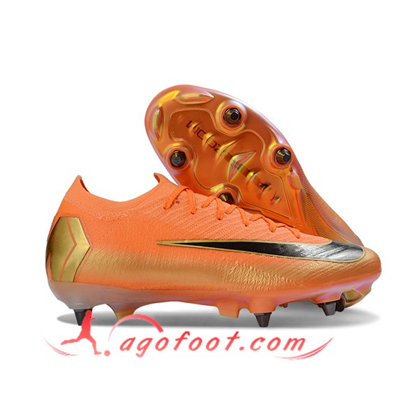 Nike Chaussures de Foot AIR ZOOM MERCURIAL VAPOR XVI ELITE SG-PRO Orange/Noir
