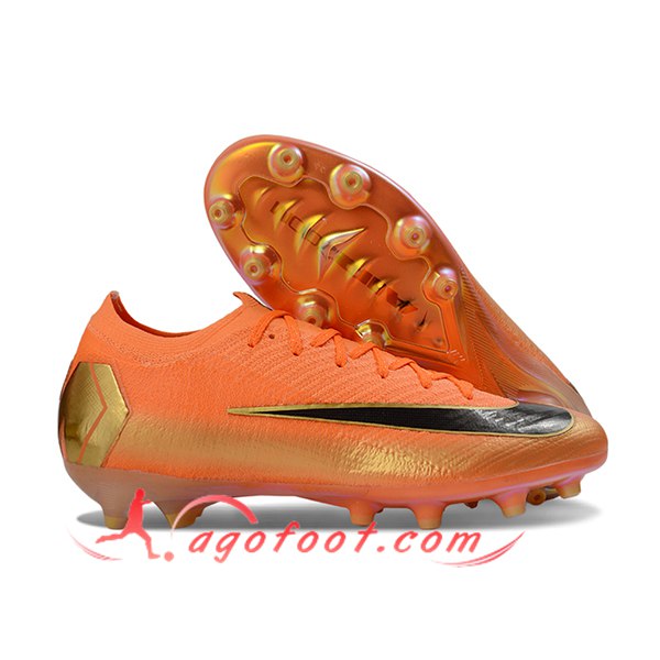 Nike Chaussures de Foot AIR Zoom Mercurial Vapor 16 Elite XXV AG Orange/Noir -02