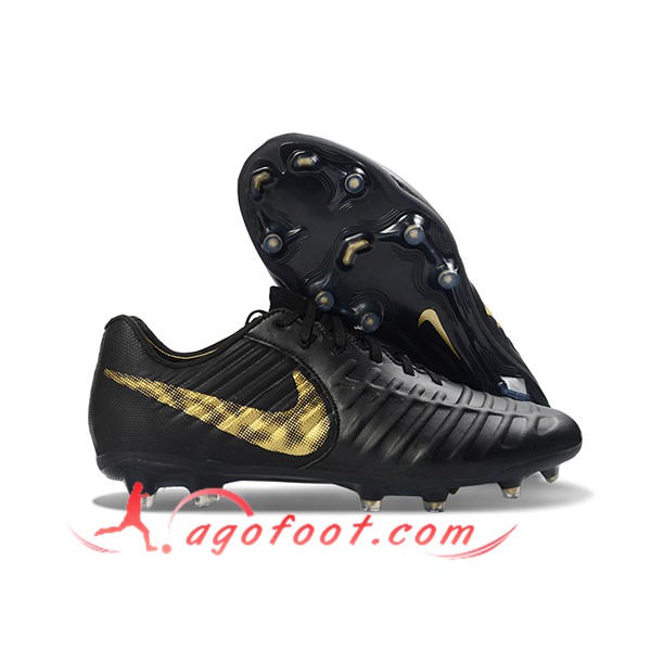 Nike Chaussures de Foot Tiempo Legend VII Elite LUXE FG Noir/Jaune