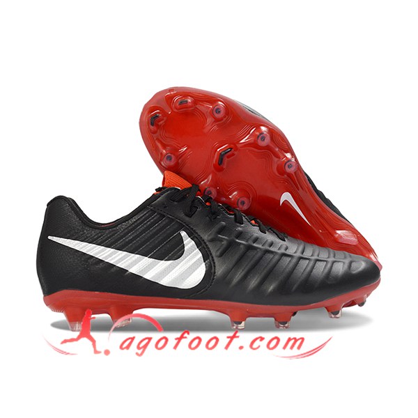 Nike Chaussures de Foot Tiempo Legend VII Elite LUXE FG Noir/Blanc/Rouge