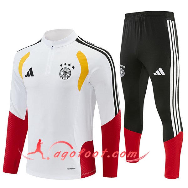 Ensemble Survetement de Foot Allemagne Blanc/Rouge 2025/2026