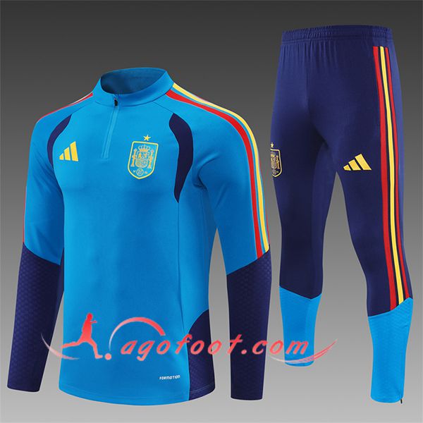 Ensemble Survetement de Foot Espagne Enfant Bleu 2025/2026