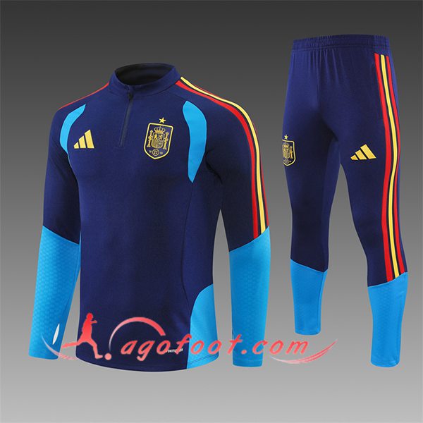 Ensemble Survetement de Foot Espagne Enfant Bleu Royal 2025/2026
