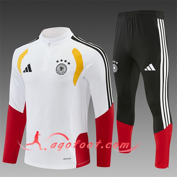 Ensemble Survetement de Foot Allemagne Enfant Blanc/Rouge 2025/2026