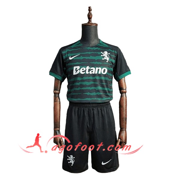 Maillot de Foot Sporting Enfant Christmas Edition Vert/Noir 2025/2026