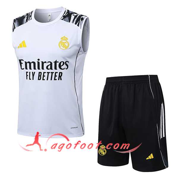 Ensemble Training Debardeurs Real Madrid Blanc/Noir 2025/2026