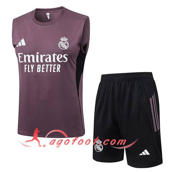 Ensemble Training Debardeurs Real Madrid Pourpre/Noir 2025/2026