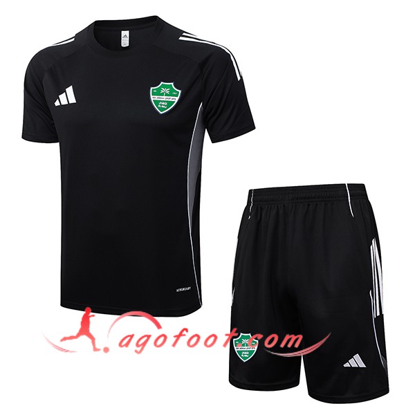 Ensemble Training T-Shirt Al-Ahli Noir/Gris 2025/2026