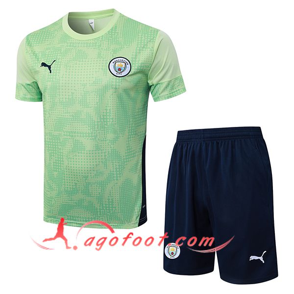 Ensemble Training T-Shirt Manchester City Vert/Bleu 2025/2026