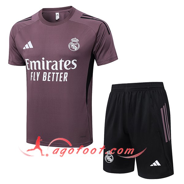 Ensemble Training T-Shirt Real Madrid Pourpre/Noir 2025/2026