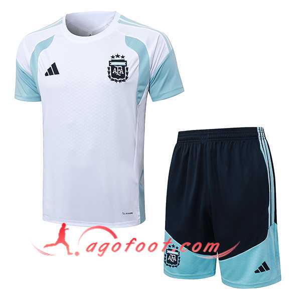 Ensemble Training T-Shirt Argentine Blanc/Bleu 2025/2026