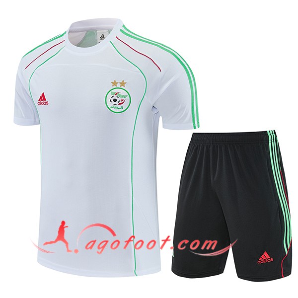 Ensemble Training T-Shirt Algeria Blanc/Vert 2025/2026