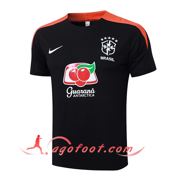 Training T-Shirt Brésil Noir/Orange 2025/2026