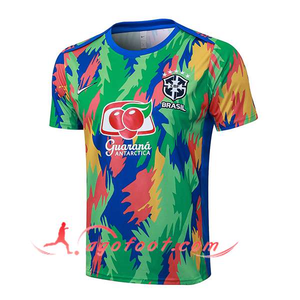 Training T-Shirt Brésil Vert/Bleu 2025/2026