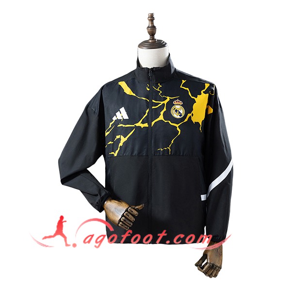 Coupe-Vent Real Madrid Noir/Jaune 2025/2026