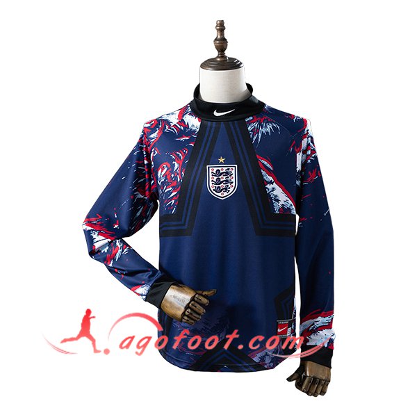 Maillot Equipe Foot Angleterre Manches Longues Gardien De But Bleu Marine 2026/2027