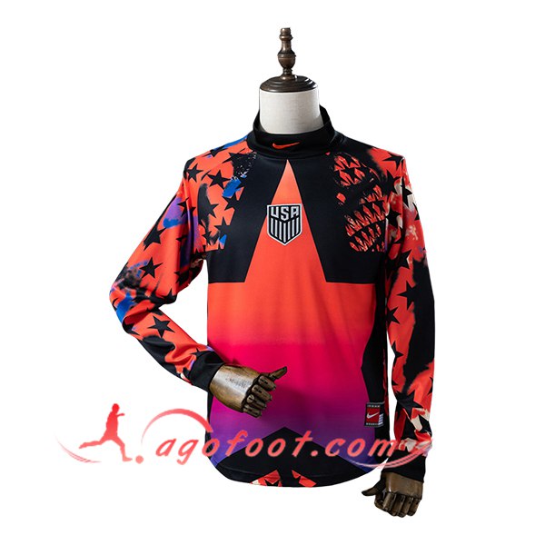 Maillot Equipe Foot Etats-Unis Manches Longues Gardien De But Orange/Pourpre 2026/2027