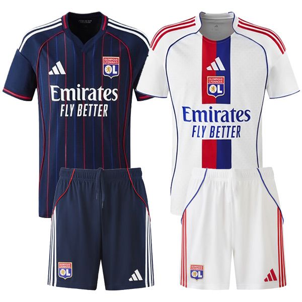 Maillot de Foot Lyon Coffret Cadeau Promotionnel Domicile + Exterieur + Short 2025/2026